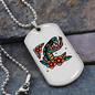 Reptile Necklace Pillow Snake Necklace Stainless Steel or 18k Gold Dog Tag 24" Chain-Express Your Love Gifts