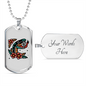 Reptile Necklace Pillow Snake Necklace Stainless Steel or 18k Gold Dog Tag 24" Chain-Express Your Love Gifts