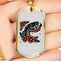 Reptile Necklace Pillow Snake Necklace Stainless Steel or 18k Gold Dog Tag 24" Chain-Express Your Love Gifts