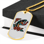 Reptile Necklace Pillow Snake Necklace Stainless Steel or 18k Gold Dog Tag 24" Chain-Express Your Love Gifts