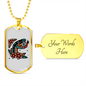 Reptile Necklace Pillow Snake Necklace Stainless Steel or 18k Gold Dog Tag 24" Chain-Express Your Love Gifts