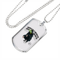 Reptile Necklace Unperturbed Lizard Necklace Stainless Steel or 18k Gold Dog Tag 24" Chain-Express Your Love Gifts