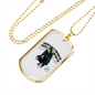 Reptile Necklace Unperturbed Lizard Necklace Stainless Steel or 18k Gold Dog Tag 24" Chain-Express Your Love Gifts