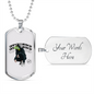 Reptile Necklace Unperturbed Lizard Necklace Stainless Steel or 18k Gold Dog Tag 24" Chain-Express Your Love Gifts