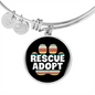 Rescue Adopt Paw Cat Bracelet Stainless Steel or 18k Gold Circle Bangle-Express Your Love Gifts