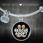Rescue Adopt Paw Cat Bracelet Stainless Steel or 18k Gold Circle Bangle-Express Your Love Gifts