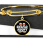 Rescue Adopt Paw Cat Bracelet Stainless Steel or 18k Gold Circle Bangle-Express Your Love Gifts