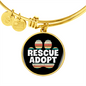 Rescue Adopt Paw Cat Bracelet Stainless Steel or 18k Gold Circle Bangle-Express Your Love Gifts