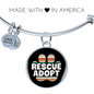 Rescue Adopt Paw Cat Bracelet Stainless Steel or 18k Gold Circle Bangle-Express Your Love Gifts