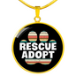 Rescue Adopt Paw Cat Circle Necklace Stainless Steel or 18k Gold 18-22"-Express Your Love Gifts