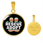 Rescue Adopt Paw Cat Circle Necklace Stainless Steel or 18k Gold 18-22"-Express Your Love Gifts