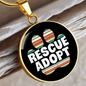Rescue Adopt Paw Cat Circle Necklace Stainless Steel or 18k Gold 18-22"-Express Your Love Gifts