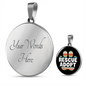 Rescue Adopt Paw Cat Circle Necklace Stainless Steel or 18k Gold 18-22"-Express Your Love Gifts
