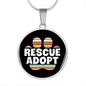 Rescue Adopt Paw Cat Circle Necklace Stainless Steel or 18k Gold 18-22"-Express Your Love Gifts