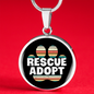 Rescue Adopt Paw Cat Circle Necklace Stainless Steel or 18k Gold 18-22"-Express Your Love Gifts