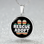 Rescue Adopt Paw Cat Circle Necklace Stainless Steel or 18k Gold 18-22"-Express Your Love Gifts