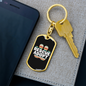 Rescue Adopt Paw Cat Keychain Stainless Steel or 18k Gold Dog Tag Keyring-Express Your Love Gifts