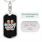 Rescue Adopt Paw Cat Keychain Stainless Steel or 18k Gold Dog Tag Keyring-Express Your Love Gifts
