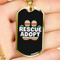 Rescue Adopt Pet Paw Necklace Stainless Steel or 18k Gold Dog Tag 24" Chain-Express Your Love Gifts