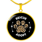 Rescue And Adopt Cat Circle Necklace Stainless Steel or 18k Gold 18-22"-Express Your Love Gifts