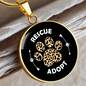 Rescue And Adopt Cat Circle Necklace Stainless Steel or 18k Gold 18-22"-Express Your Love Gifts