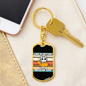 Rescue Cat makes Life Better Keychain Stainless Steel or 18k Gold Dog Tag Keyring-Express Your Love Gifts