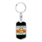 Rescue Cat makes Life Better Keychain Stainless Steel or 18k Gold Dog Tag Keyring-Express Your Love Gifts