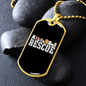 Rescue Necklace Stainless Steel or 18k Gold Dog Tag 24" Chain-Express Your Love Gifts