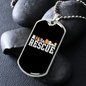 Rescue Necklace Stainless Steel or 18k Gold Dog Tag 24" Chain-Express Your Love Gifts