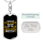 Rescue Water Bottle Fishing Keychain Stainless Steel or 18k Gold Dog Tag Keyring-Express Your Love Gifts