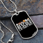 Rescued Breed Necklace Stainless Steel or 18k Gold Dog Tag 24" Chain-Express Your Love Gifts
