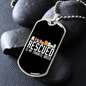 Rescued Breed Necklace Stainless Steel or 18k Gold Dog Tag 24" Chain-Express Your Love Gifts
