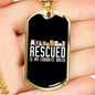 Rescued Breed Necklace Stainless Steel or 18k Gold Dog Tag 24" Chain-Express Your Love Gifts