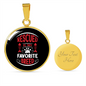 Rescued Is My Favorite Cat Circle Necklace Stainless Steel or 18k Gold 18-22"-Express Your Love Gifts