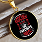 Rescued Is My Favorite Cat Circle Necklace Stainless Steel or 18k Gold 18-22"-Express Your Love Gifts
