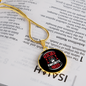 Rescued Is My Favorite Cat Circle Necklace Stainless Steel or 18k Gold 18-22"-Express Your Love Gifts