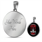 Rescued Is My Favorite Cat Circle Necklace Stainless Steel or 18k Gold 18-22"-Express Your Love Gifts