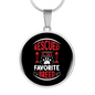 Rescued Is My Favorite Cat Circle Necklace Stainless Steel or 18k Gold 18-22"-Express Your Love Gifts