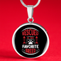 Rescued Is My Favorite Cat Circle Necklace Stainless Steel or 18k Gold 18-22"-Express Your Love Gifts