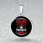 Rescued Is My Favorite Cat Circle Necklace Stainless Steel or 18k Gold 18-22"-Express Your Love Gifts