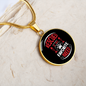 Rescued Is My Favorite Cat Circle Necklace Stainless Steel or 18k Gold 18-22"-Express Your Love Gifts
