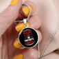 Rescued Is My Favorite Cat Circle Necklace Stainless Steel or 18k Gold 18-22"-Express Your Love Gifts