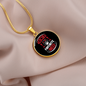 Rescued Is My Favorite Cat Circle Necklace Stainless Steel or 18k Gold 18-22"-Express Your Love Gifts