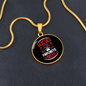 Rescued Is My Favorite Cat Circle Necklace Stainless Steel or 18k Gold 18-22"-Express Your Love Gifts