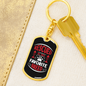 Rescued Is My Favorite Cat Keychain Stainless Steel or 18k Gold Dog Tag Keyring-Express Your Love Gifts
