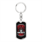 Rescued Is My Favorite Cat Keychain Stainless Steel or 18k Gold Dog Tag Keyring-Express Your Love Gifts