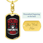 Rescued Is My Favorite Cat Keychain Stainless Steel or 18k Gold Dog Tag Keyring-Express Your Love Gifts