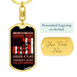 Respect Our Fallen Heroes Firefighter Keychain Stainless Steel or 18k Gold Dog Tag Keyring-Express Your Love Gifts