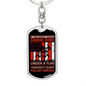 Respect Our Fallen Heroes Firefighter Keychain Stainless Steel or 18k Gold Dog Tag Keyring-Express Your Love Gifts