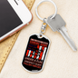 Respect Our Fallen Heroes Firefighter Keychain Stainless Steel or 18k Gold Dog Tag Keyring-Express Your Love Gifts